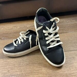 Cole Haan Grand CrossCourt Traveler Sneakers Lace-Up Black Leather Womens 9 1/2